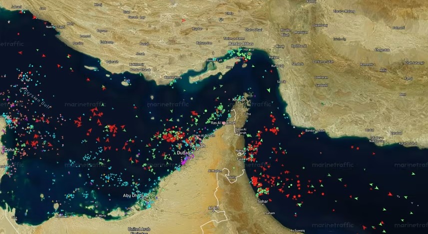 A map of the Strait of Hormuz