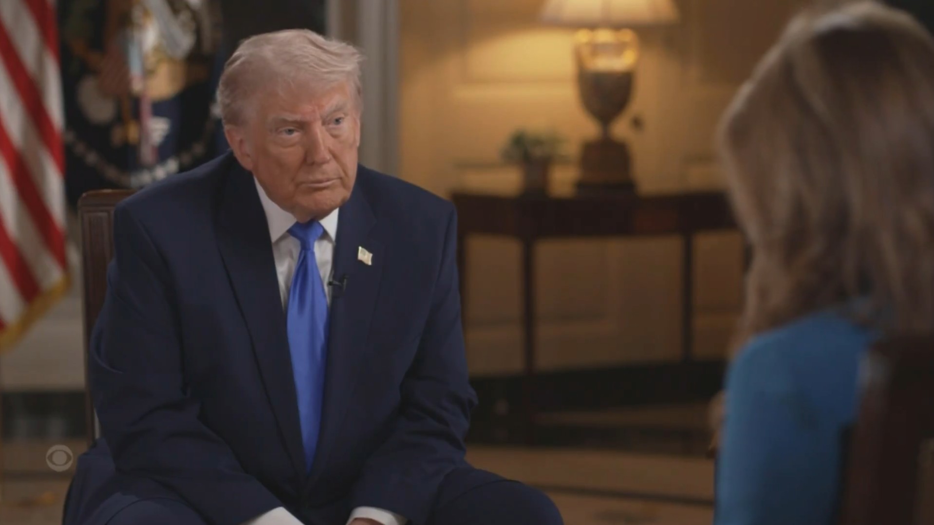 President Trump sitting for an interview with CBS