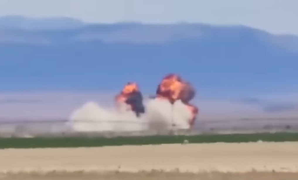 Explosions after jets crashing to the ground