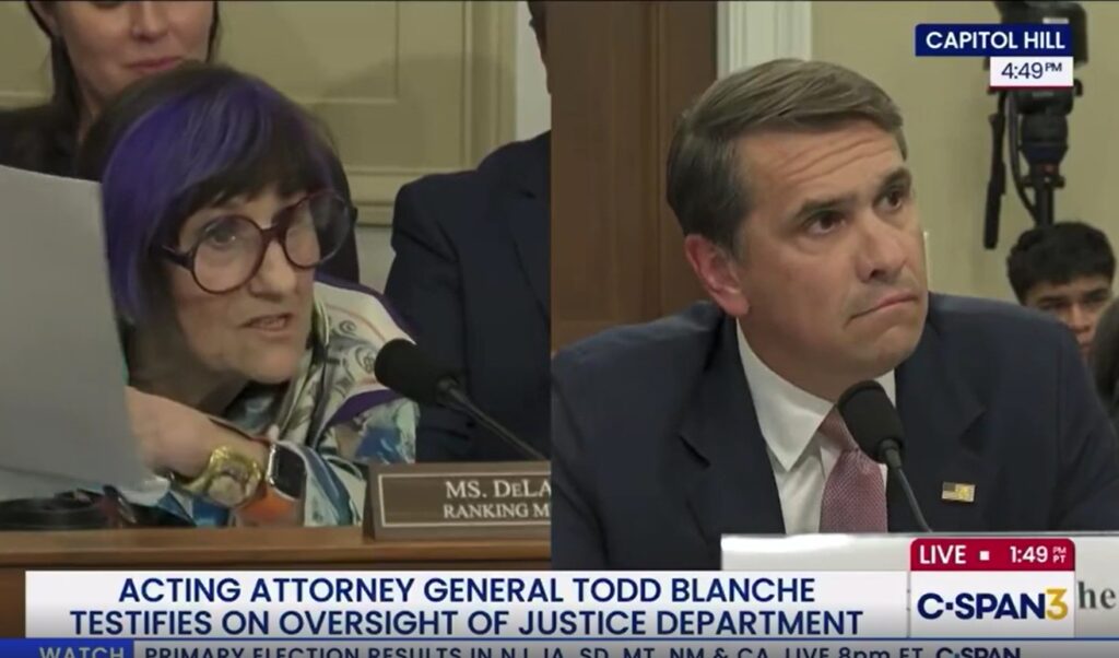 Todd Blanche and Rosa DeLauro