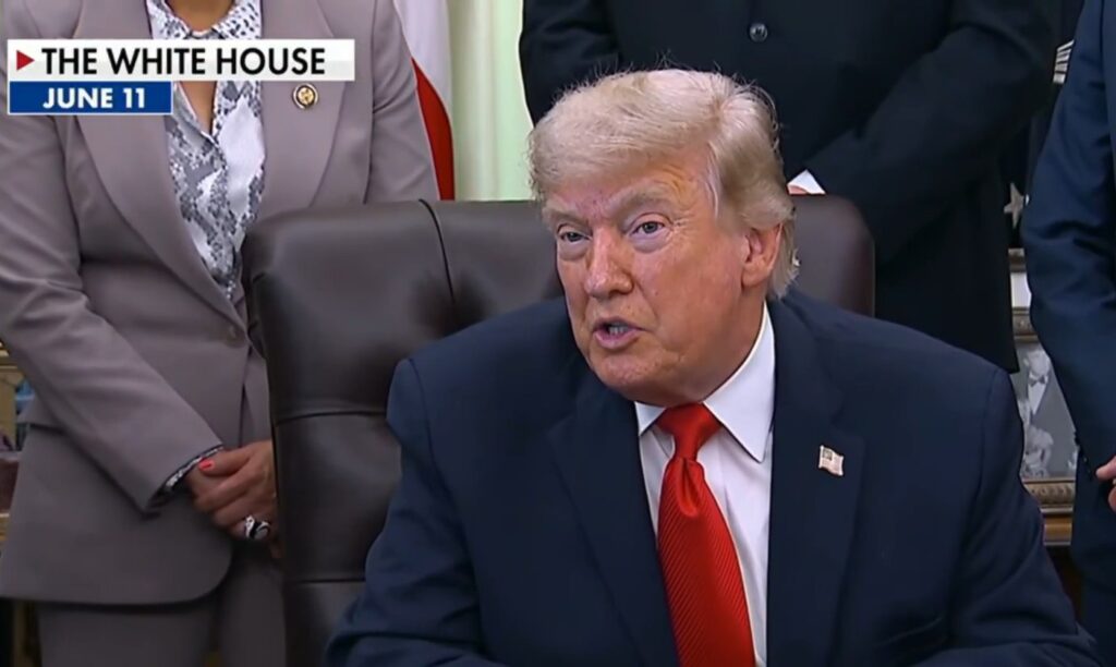 President Trump sitting