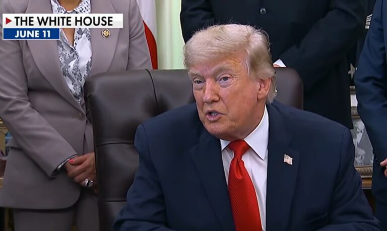 President Trump sitting