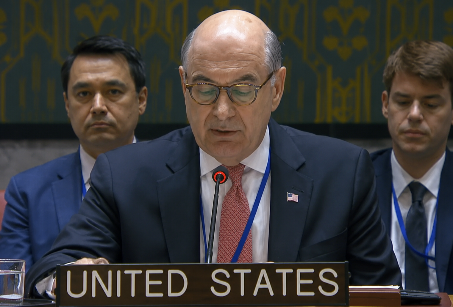 Man at UN meeting