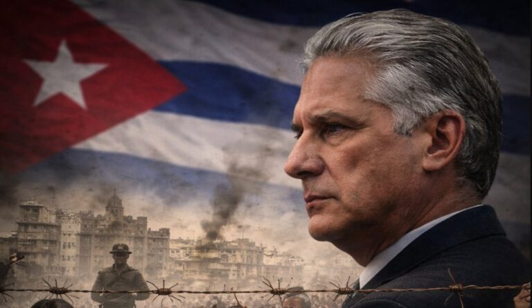 Cuban flag and their President