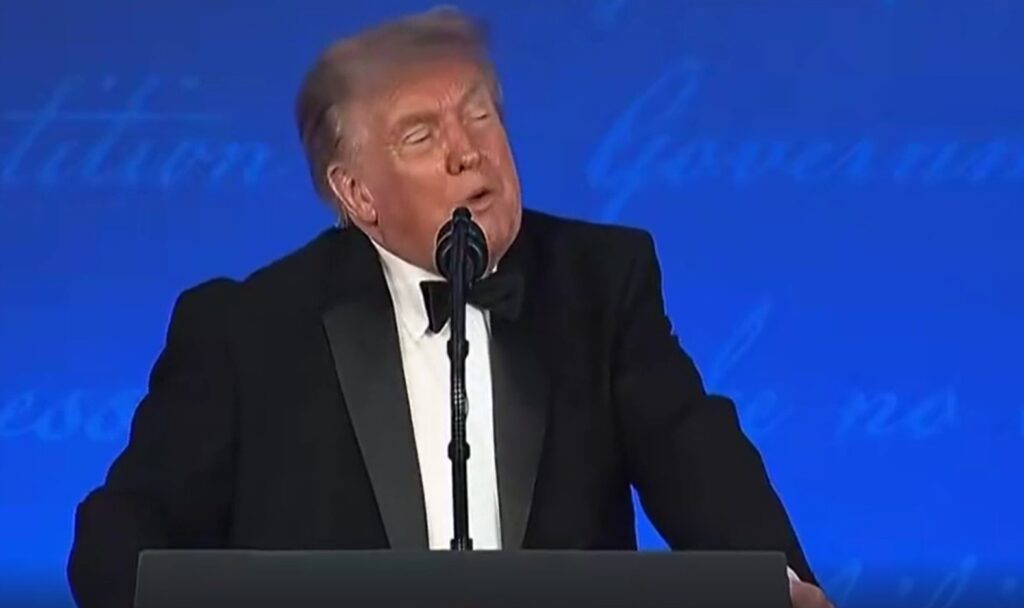 President Trump wearing a tuxedo