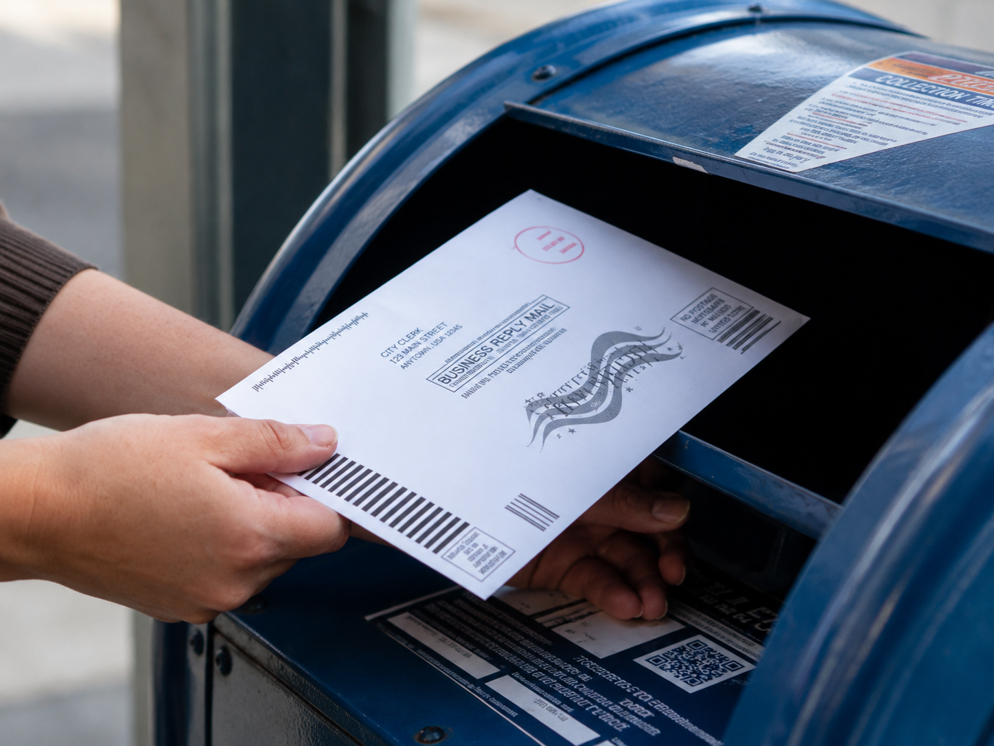 Post Office box with mail in ballot