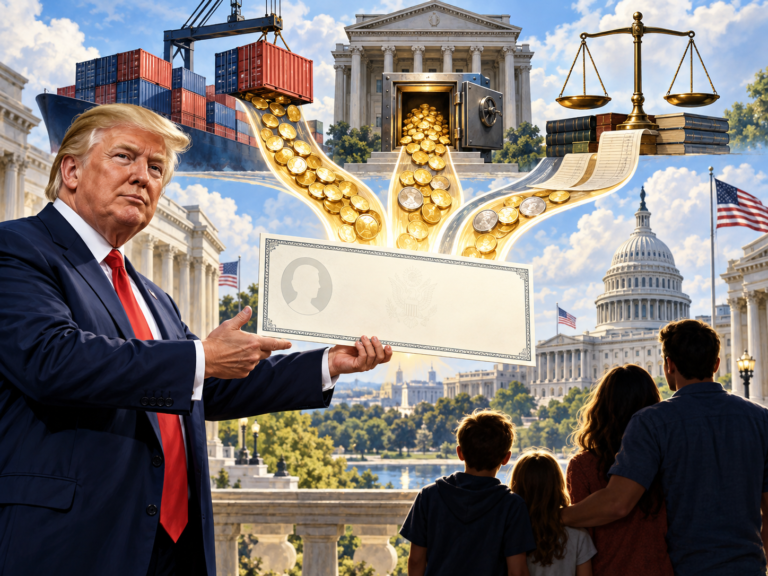 President Trump holding check