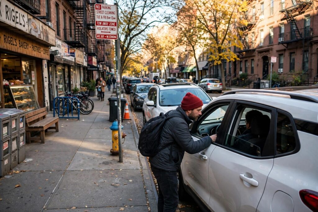 Surveillance footage shows ICE agents approaching a vehicle in New York City before a shooting