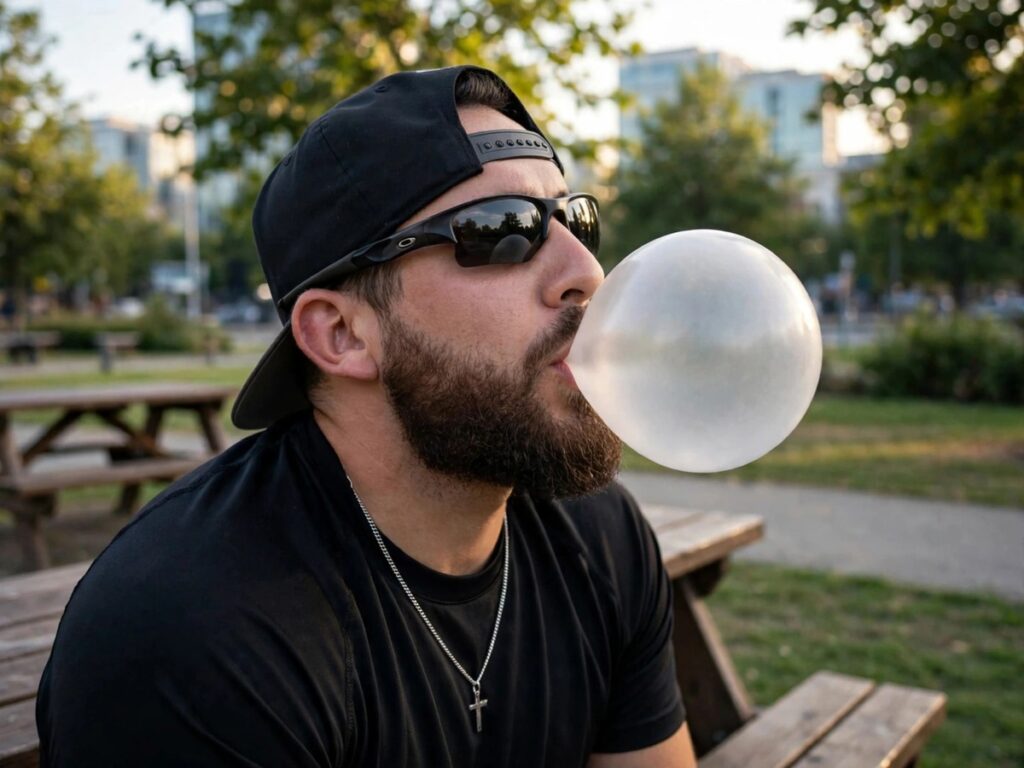 Chewing gum and a proposed microplastics warning label