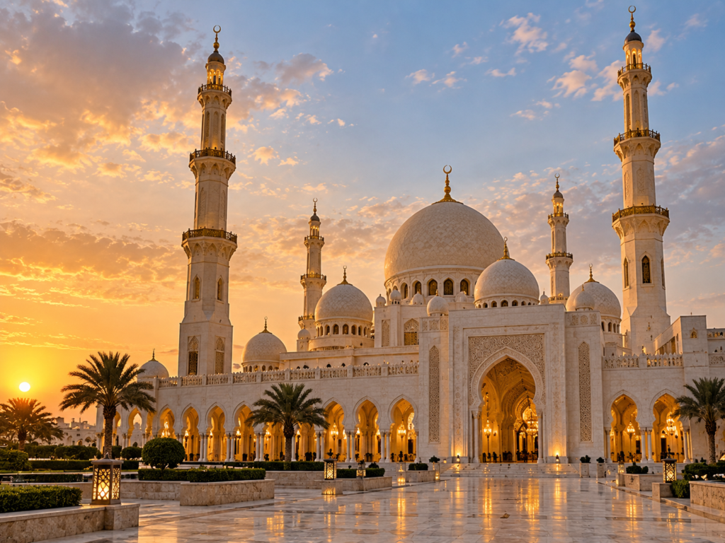 Golden Sunset at the Grand Mosque