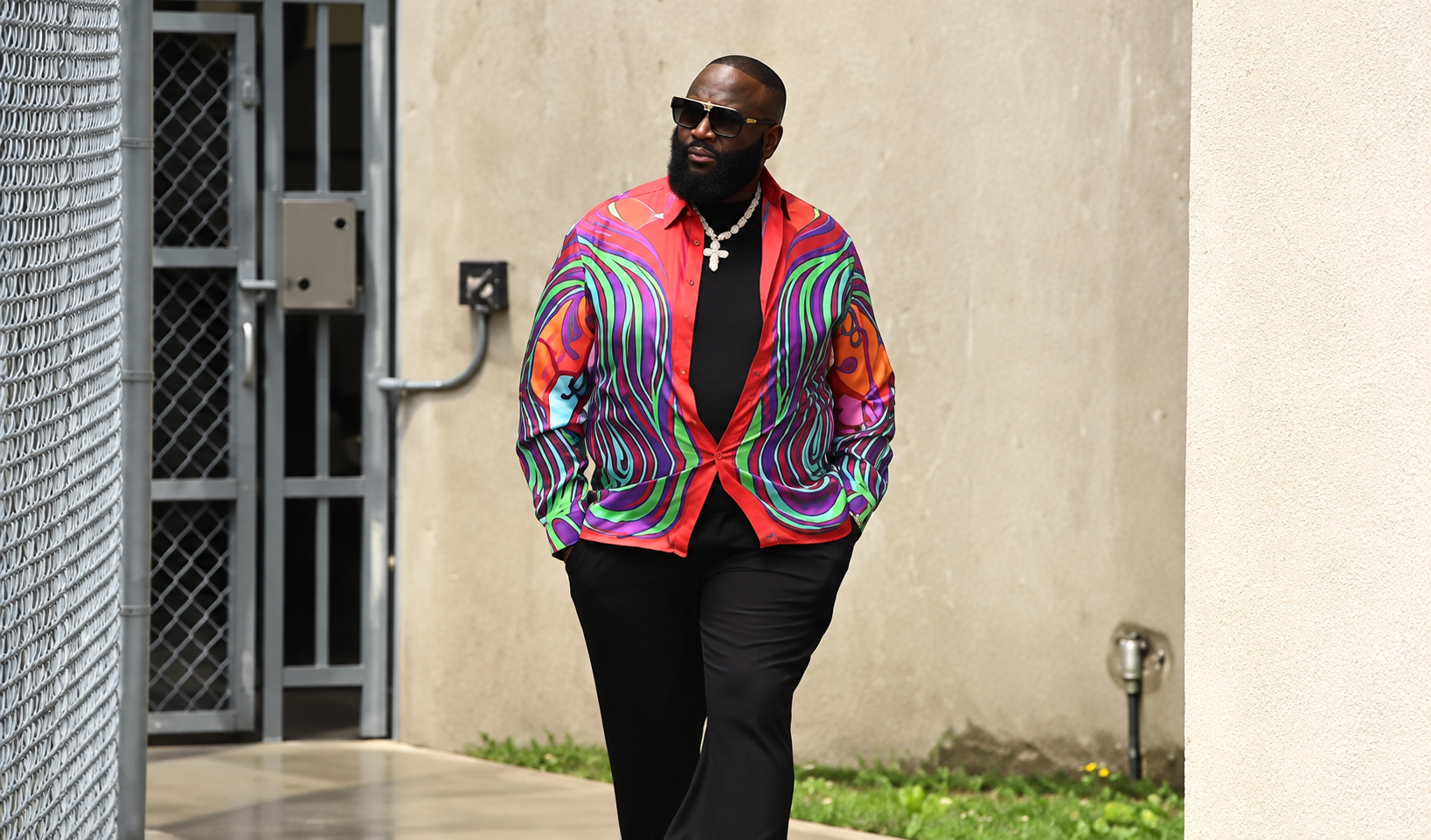 Rick Ross in Vibrant Streetwear