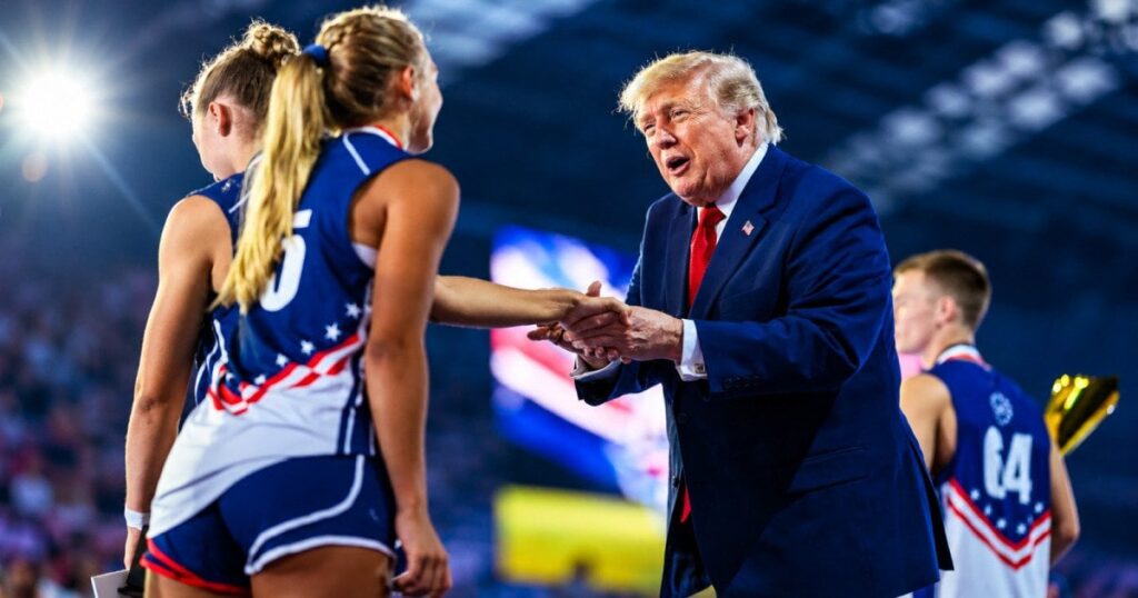 President Trump speaking during an Ohio rally
